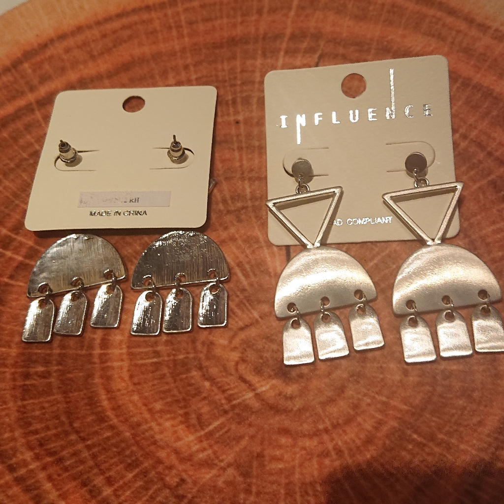 Influence Earrings 2 Pairs Silver Tones Nwt 15$